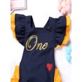thumbnail image 3 of YiZYiF Infant Baby Girls Halloween Romper Ruffled Bodysuit Birthday Princess Tutu Dress Outfit Yellow&Blue 1-2, 3 of 5