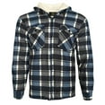 thumbnail image 3 of Men's Hoodie Plaid Long Sleeve Warm Sherpa Lined Full Zip Up Hooded Sweatshirt, Navy/White/Beige, 2XL, 3 of 5