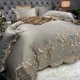 thumbnail image 1 of Juego de cama de estilo europeo de lujo de oro real bordado satén edredón doble, 1 of 5