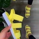 thumbnail image 2 of Sandalias planas para mujer, sandalias informales con puntera abierta, sandalias de verano para exteriores con correa en el tobillo, 2 of 4
