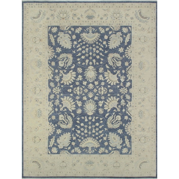 Yousafi Alam Blue-Grey/Ivory Rug, 10'2" x 13'10"