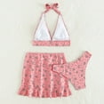 thumbnail image 3 of TOWED22 Plus Size Bathing Suits,Women's High Waisted Swimsuit Crop Top Cut Out Two Piece Cheeky High Rise Bathing Suit Bikini Pink,XL, 3 of 4