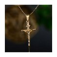 thumbnail image 3 of 14K Gold Plated and Sterling Silver Crucifix Cross Pendant Necklace, 3 of 5
