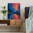 thumbnail image 5 of Colorful Forest Bear Canvas Wall Art, Impressionist Nature Print, Vibrant River Landscape Home Wall Decor, 5 of 8