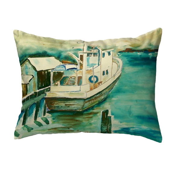 Betsy Drake Interiors Oyster Boat Small No-Cord Pillow 11x14