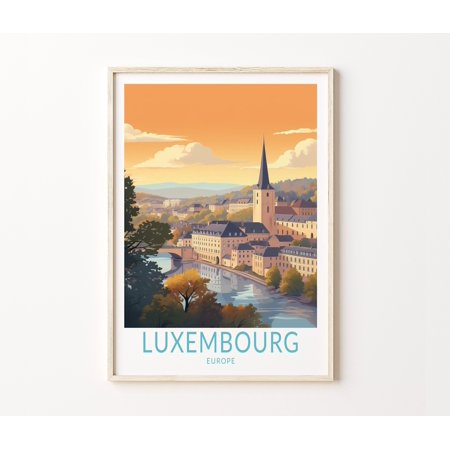 POSTER Luxembourg Travel Print, Luxembourg Europe Travel Wall Decor, Europe Luxembourg Wall Art, Birthday Travel Gifts, Custom Traveler Poster-UNFRAMED