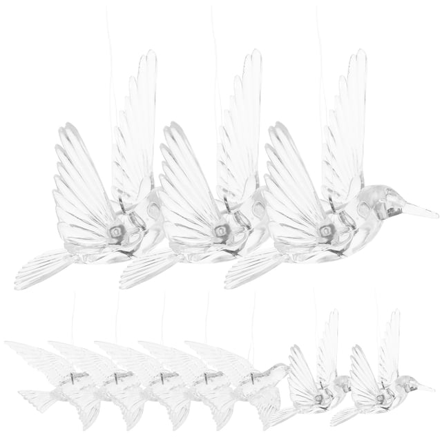 BESTYASH 10Ud Adornos Colgantes De Colibrí Acrílico Transparente Para De Con Único