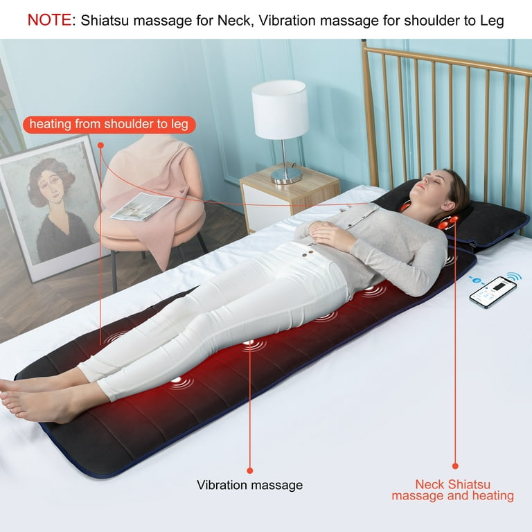 Comfier Massage Mat, Full Body Heated Massage Pad with Movable Shiatsu