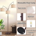 thumbnail image 4 of Lámpara de pie regulable Nintiue de 203 cm con 3 luces y pantallas beige, 4 of 7