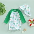 thumbnail image 2 of Infant Girl Rash Guard Swimming Bathing Suit Ruffle Long Sleeve Sun Protection Summer Bathing Suit for Kids 3-6 Monthss, 2 of 4