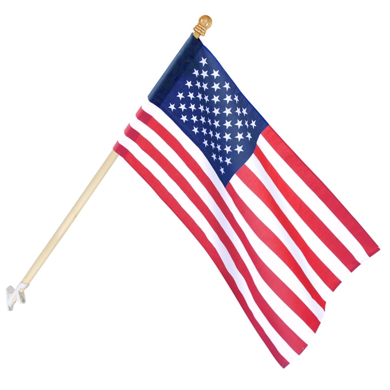 Annin Flagmakers American Flag Banner, 2.5' x 4' with Pole photo 2