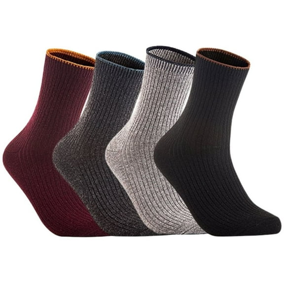 Lian LifeStyle Women's 4 Pairs Crew Socks HR1612 Size 6-9 Casual (Random)