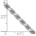 thumbnail image 4 of Solid 10k White Gold 3.7mm Diamond-cut Rope Chain - 26", 4 of 8