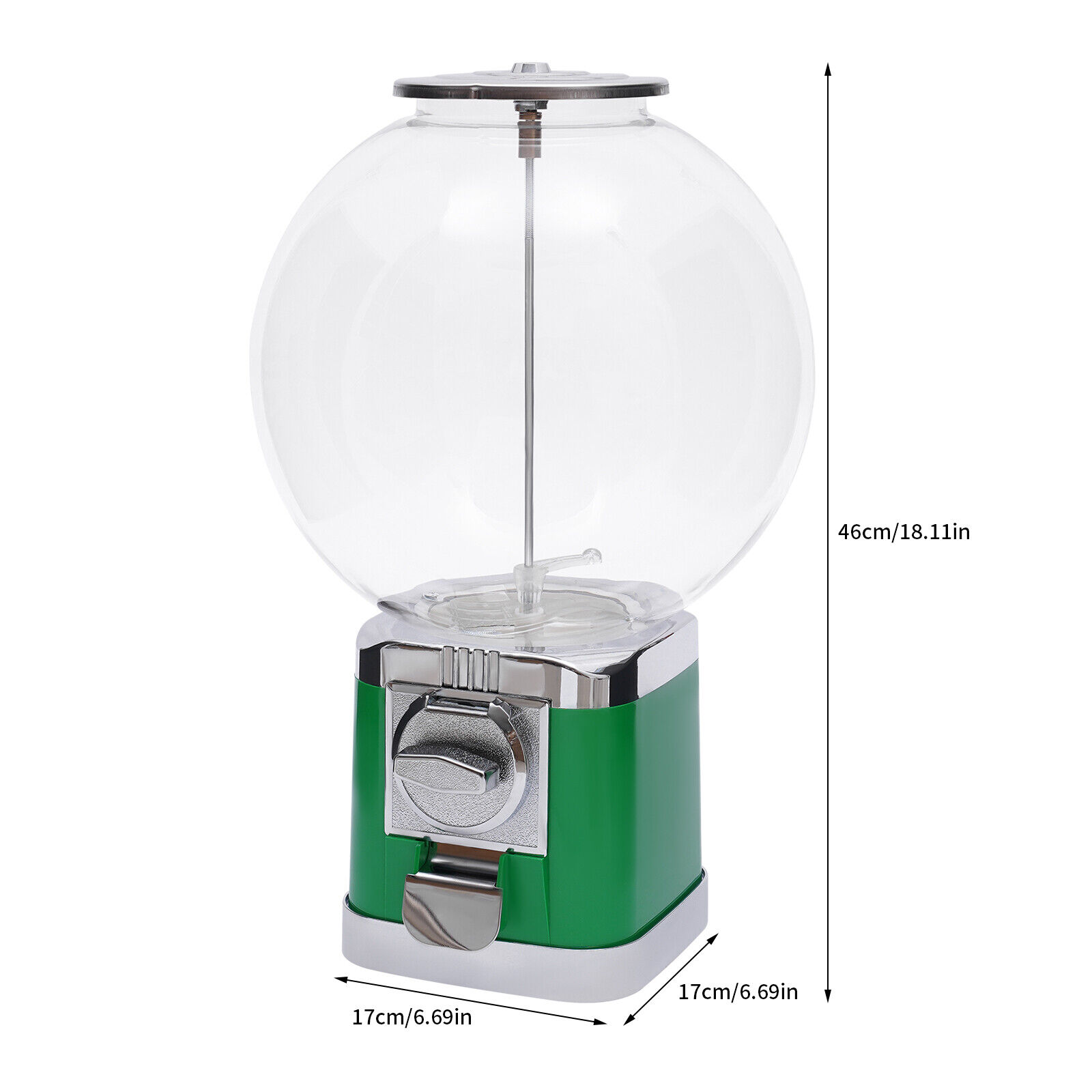Red/White/Green Candy Gumball Capsule Toy Vending Device 1.26in Ball Bulk Vending Machine W/Key