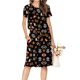 thumbnail image 1 of Vestido casual Simier Fariry de verano de manga corta para mujer negra, 1 of 4