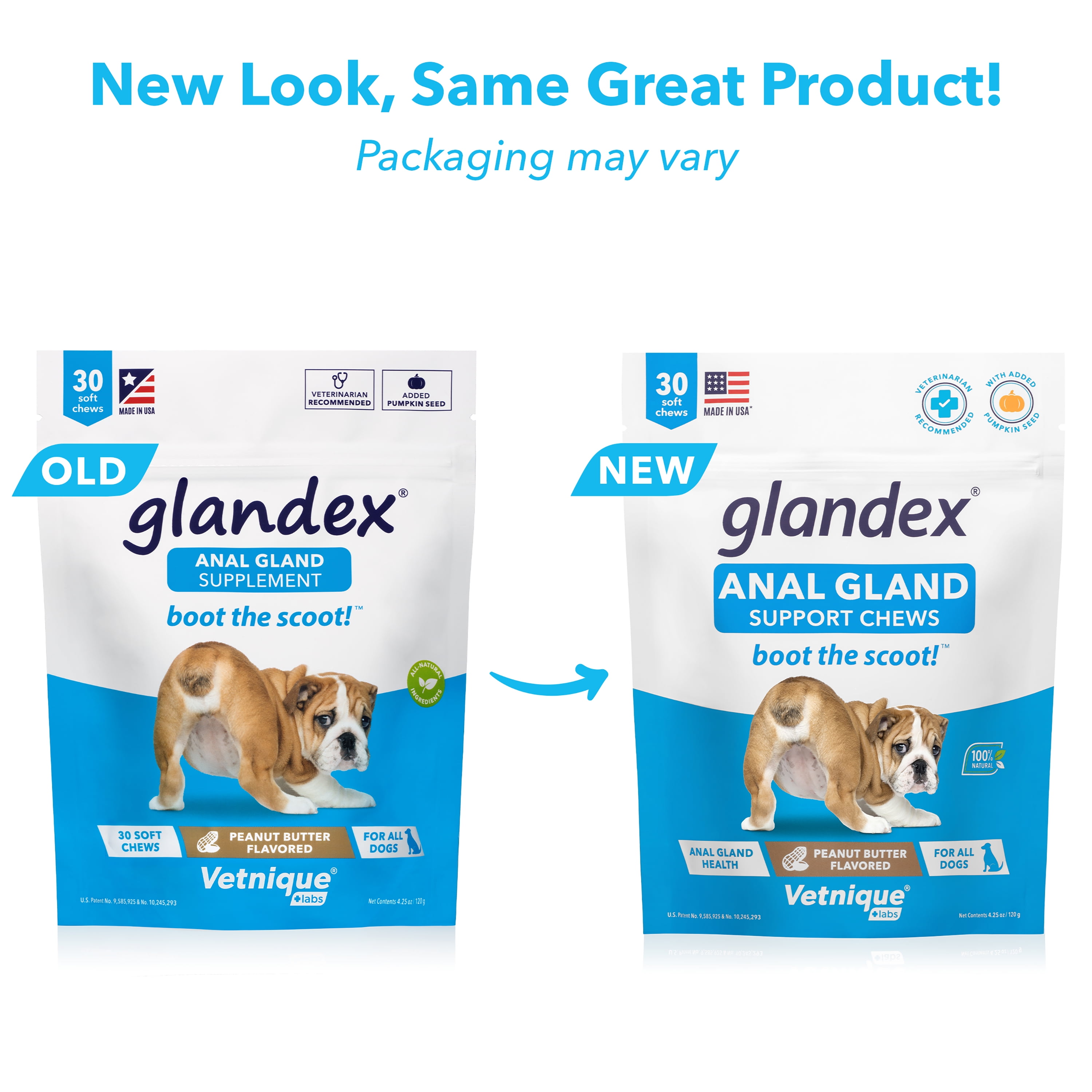 Glandex Anal Gland Soft Chew Treats with Pumpkin for Dogs Digestive  Enzymes, Probiotics Fiber Supplement for Dogs Boot The Scoot ( Peanut Butter