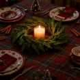 thumbnail image 4 of Lwlmwt Christmas Candle Rings Wreaths,Simulated Garlands Candlesticks,Artificial Norfolk Pine Branches Candle Holder Rings,for Tables Mantle Home Kitchen Xmas Decor, 4 of 5