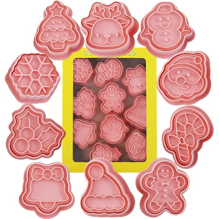 

Gingerbread Cookie Cutter | 10pcs Winter Christmas Cookie Cutter Set | Cookie Mold Include Christmas Tree Snowman Snowflake Candy Cane Santa Face Bell Etc