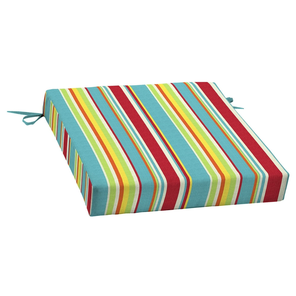 Mainstays Multi Stripe 21 x 21 in. Outdoor Dining Seat Cushion