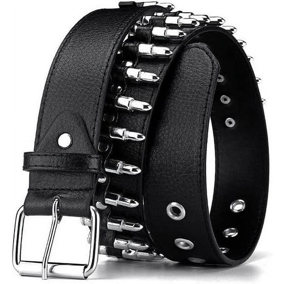 Studded Belt, Metal Punk Rock Rivet Belt with Bright Pyramid Studded for Women Men