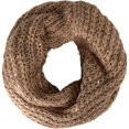 thumbnail image 2 of Peach Couture Winter Warm Thick Chunky Knit Cozy Infinity Loop Cowl Scarves (Tan Sequin), 2 of 3
