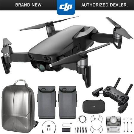 DJI Mavic Air Quadcopter with Remote Controller - Onyx Black Max Flight Bundle with Spare Battery, and Custom Mavic Air Hard Shell Back