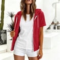 thumbnail image 3 of WRFWUL Womens Zip Up Short Sleeve Hoodies Open Front Fall Hooded Pullover Sweatshirt with Pockets, 3 of 7