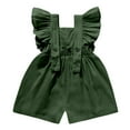 thumbnail image 7 of Ltctricy Toddler Baby Girl Clothes Infant Newborn Ruffle Sleeve Square Neck Linen Short Rompers Summer Casual Jumpsuits, 7 of 7