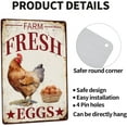 thumbnail image 2 of Chicken Vintage Metal Poster Farm Fresh Eggs Sign Decor-Retro Funny Metal Tin Sign for Kitchen Farmhouse Metal Tin Sign 8x12inch, 2 of 8