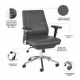 thumbnail image 2 of 400 Series Mid Back Leather Executive Office Chair in Dark Gray, 2 of 7
