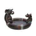 thumbnail image 1 of 10 in. Polyresin Frame Dad & Son Elephant Bird Bath, Bronze, 1 of 1