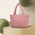 thumbnail image 3 of Clearance! Cute Lunch Box for Women Quilted Lunch Tote Bag Insulated Puffer Lunch Bag for Office Work on Clearance Pink, 3 of 5