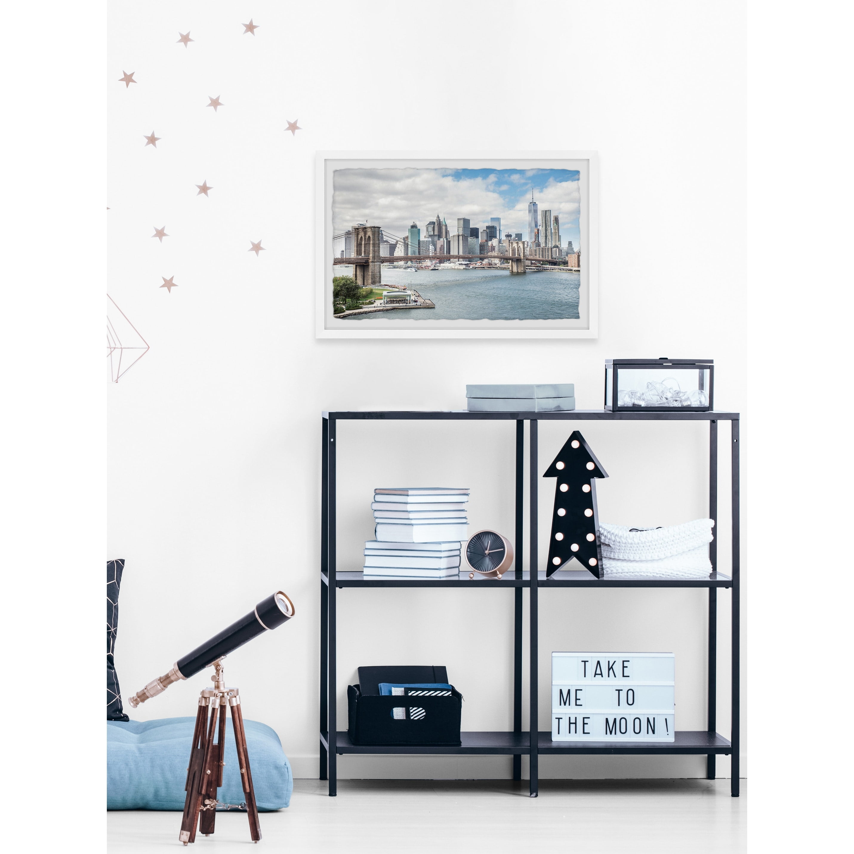 Marmont Hill Majestic Brooklyn Bridge Framed Wall Art, 24" x 36"