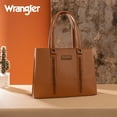 thumbnail image 3 of Wrangler Double Compartment Tote Bag for Women Whipstitch Handbag, Brown, 3 of 7