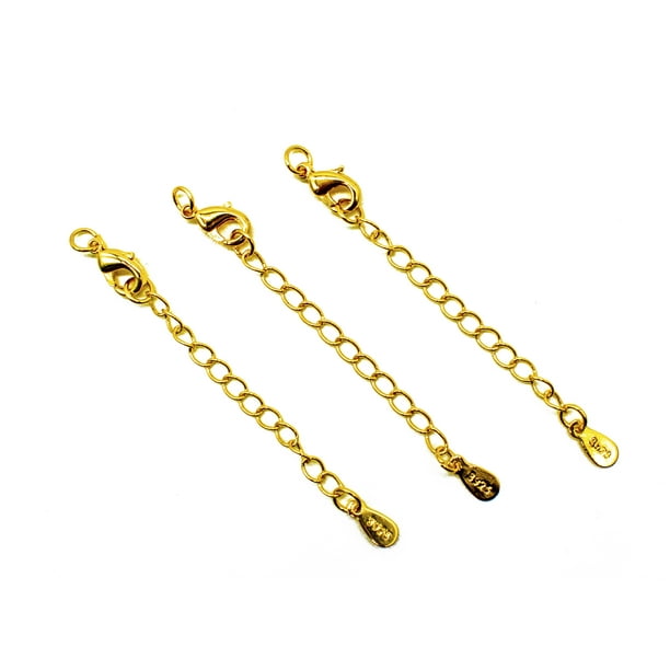 ICTPTOSL 3Pcs 18K Gold Plated Chain Necklace Extender Delicate Durable