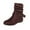 Brown, variant on Puntoco Winter Warm Boots Clearanc Women'S Winter Flat Leather Belt Buckle Suede Zipper Round Toe Yellow 9.5(43)
