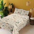 thumbnail image 2 of Gothic Themed Sheet Set, Spooky Moth and Cockroach Sketch Cursive Hand Writing Pattern Grunge, Fitted & Flat Sheet with Pillowcase Bedding Accent 4 Pcs Set, Full, Pale Caramel Cream, by Ambesonne, 2 of 5