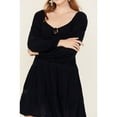 thumbnail image 3 of Jolt Women's Lace Trim Long Sleeve Tiered Mini Dress - JD6288-DXQ- NAVY   US, 3 of 4