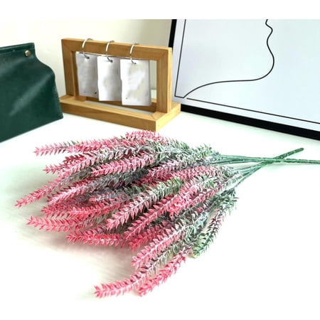 Jisbeifha Artificial Flocking Lavender Fake Bouquet Plastic Green Plant Wedding Home Potted Ornaments Plant Decoration Artificial Flowersa1414