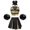 thumbnail image 5 of iiniim Girls Cheer Leader Kids Cheerleading Uniform with Accessories Carnival Party Size 6-16 A Black 16, 5 of 7