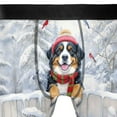 thumbnail image 4 of Playful Bernese Mountain Dog Welcomes Winter Snowy Day with Cardinal Bird All Over Print Boxer Briefs Underwear for Men Dad Berner Lover Gifts - 120177, 4 of 6