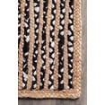 thumbnail image 5 of 9 Ft Round Black White & Natural Jute Area Rug, Hand-Woven, Reversible, Farmhouse Boho Style, Durable & Pet-Friendly Rug for Living Room, Dining Room, and Bedroom, 5 of 5