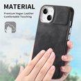 thumbnail image 6 of Nalacover Slim Case for iPhone 15, Skin Friendly PU Leather Soft Lining Cover, Lightweight TPU Shockproof Plating Buttons Camera Lens Protection Case for iPhone 15, Black, 6 of 11
