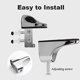 thumbnail image 4 of 2 Pieces Glass Shelf Bracket,adjustable Polished Zinc Alloy Bathroom Glass Shelf For Glass And Wood Floors Up To 2-23mm Thick Maxsilver, 4 of 5