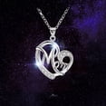 thumbnail image 7 of FENGGHAO 2PCS Mom Heart Necklace Set Gold Silver Hollow Love Pendant Rhinestone Alloy Jewelry for Women Mothers Day Gift, 7 of 7
