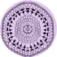 thumbnail image 1 of Ahgly Company Machine Washable Indoor Round Transitional Purple Flower Purple Area Rugs, 4' Round, 1 of 7