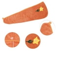 thumbnail image 3 of 1 Pc Women Soft Flowers Hair Towel for Bathroom Vacation Business Travel Orange Coral Velvet, 3 of 3