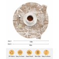 thumbnail image 6 of 13 Inch Round Placemats Set of 4, Brown Coastal Non Slip Heat Insulation PP Table Mats, Summer Beach Nautical Starfish Coral Vintage Washable Place Mats for Kitchen Dining Party Table Decor, 6 of 7