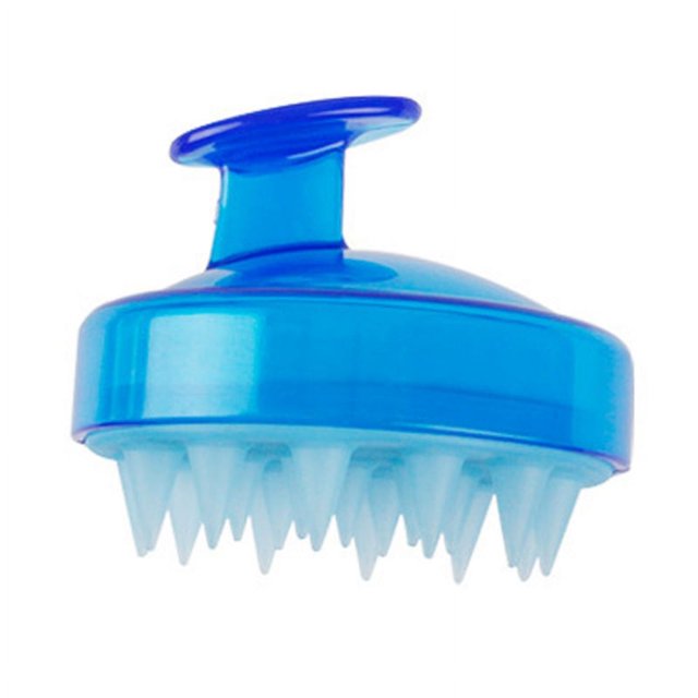Cepillo de champú de silicona, cepillo de champú masajeador del cuero cabelludo (azul)