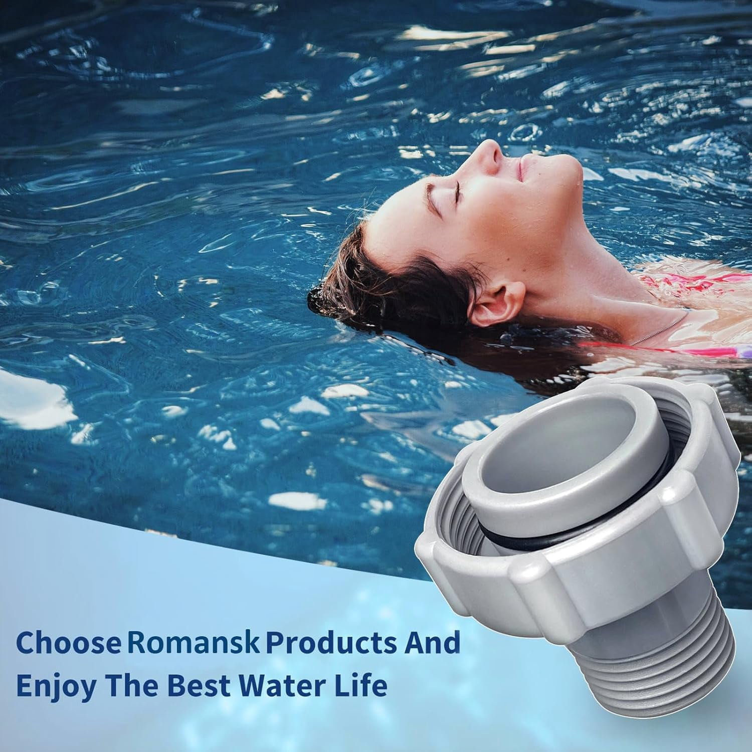 Pool Drain Fitting Connects fits for Coleman Pools, ID1.5-inch Connect To The Bottom Of The Pool and OD1.0-inch Connect To The Garden Pipe